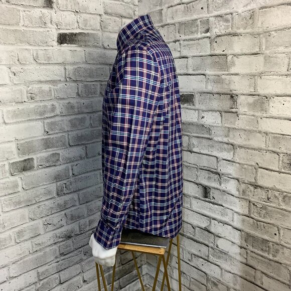 Bergdorf Goodman Tailored Fit Plaid Casual Dress Shirt - Picture 6 of 11